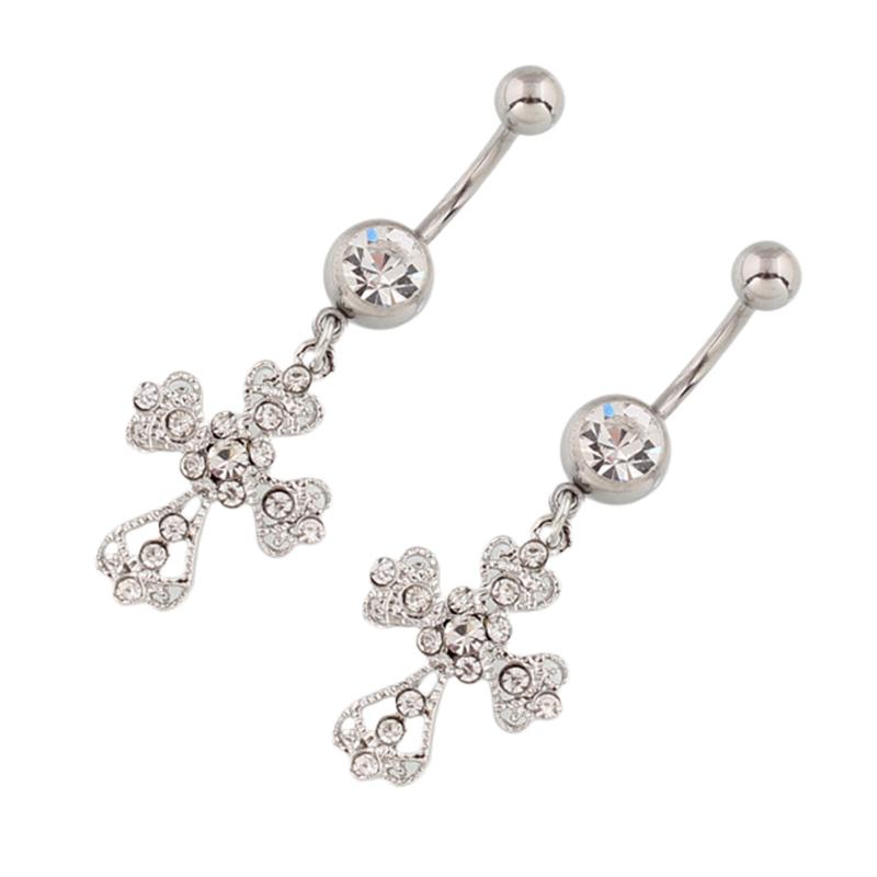 Stainless Steel Cross Pendant Navel Nail    Belly Button Rings For Women Body Sexy Piercing Jewelry