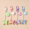 Cute Resin Butterfly Keychain Women Girls Flower Key Ring Pendant for Handbag Charms DIY Key Chain Jewelry Gifts