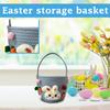 Coș de depozitare de Paște - Coș decorativ din frânghie de bumbac pentru masă, măsuță de toaletă sau organizarea camerei de zi