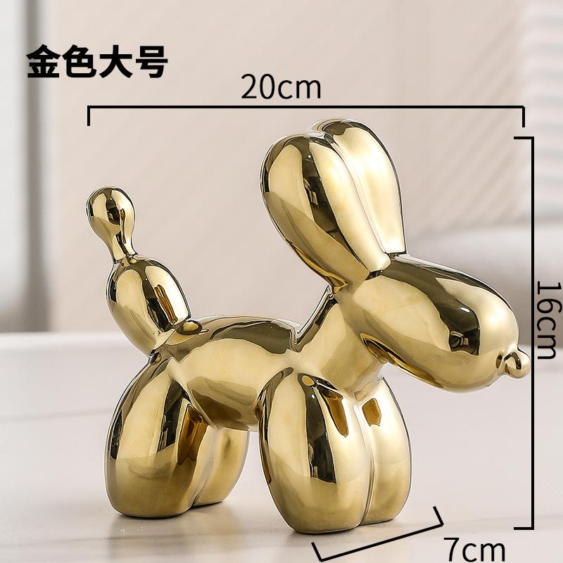 European Ceramic Gold-plated Balloon Dog Decoration Home Decoration Living Room Decoration Creative Animal Desktop Decoration