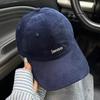 Simple Letter Embroidered Corduroy Baseball Cap Women's Autumn and Winter Big Head Circumference Warm Versatile Casual Cap Men