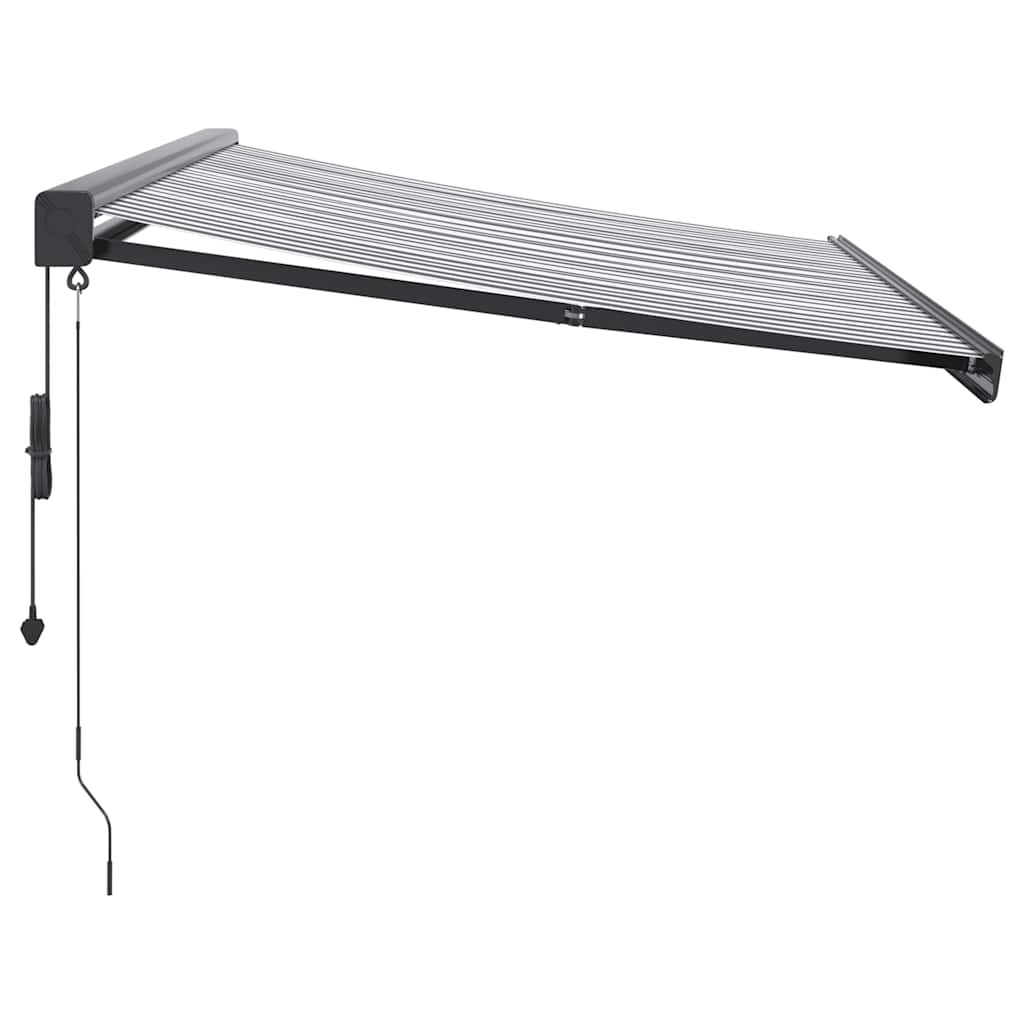Retractable Awning Anthracite & White 3.5x2.5 M Fabric & Aluminum
