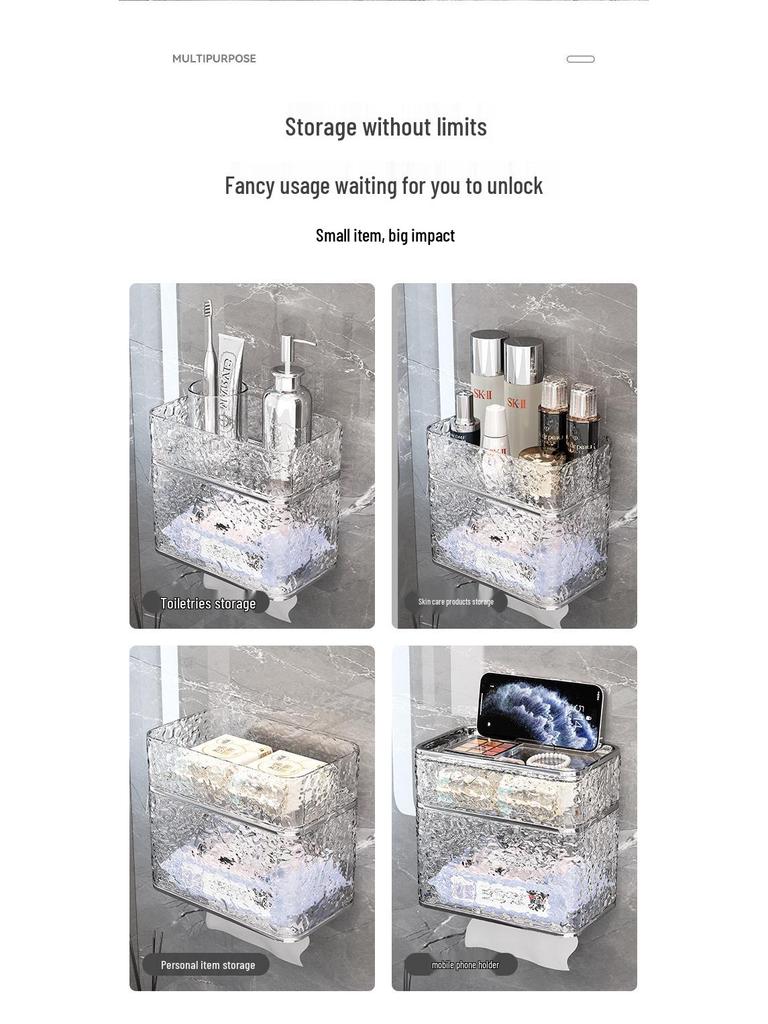Wall-Mounted No-Punch Tissue and Towel Dispenser
