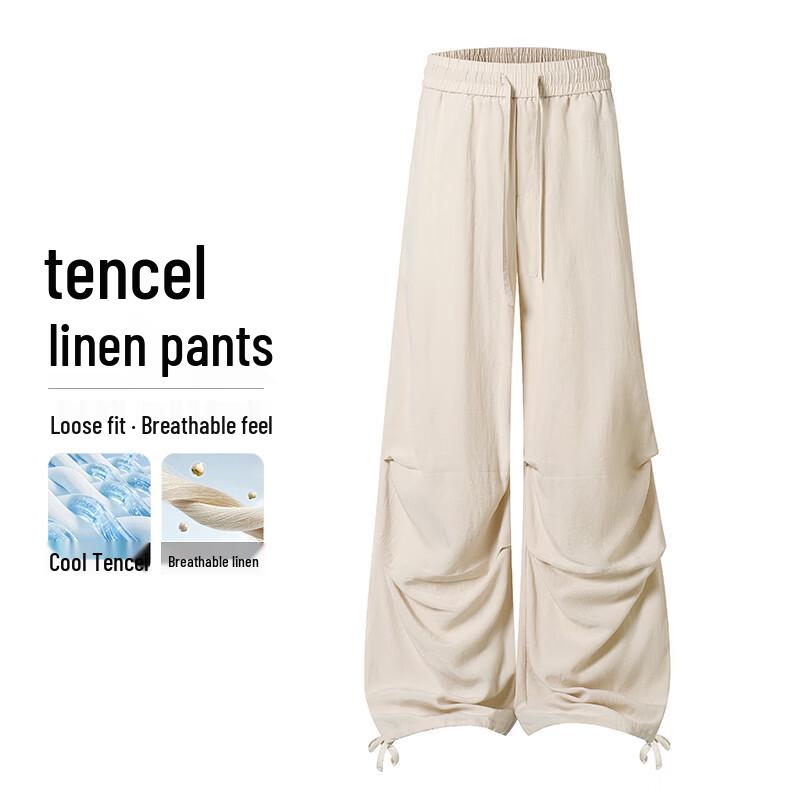 MEDE Men s Drape Wide-Leg Casual Pants M