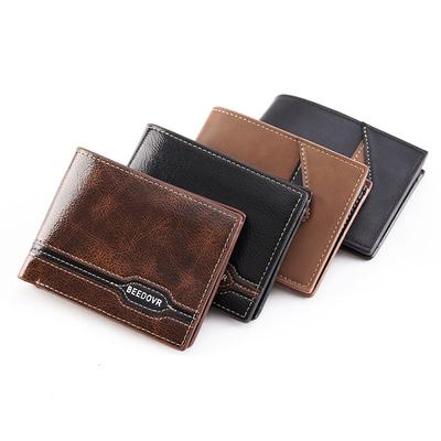 Vintage Design Short Wallets Men Fashion Card Holder Soft Artificial Leather Purse Wallet