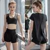 Women's Summer Yoga Wear: Loose Fit Sports Bra & Shorts Two-Piece Set for Running and Casual Activities