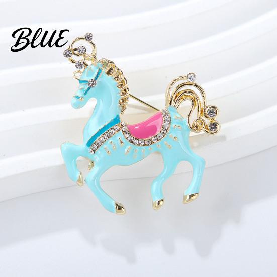 Zinc Alloy Brooch Enamel Pin Carousel Horse with Corrosion Resistant