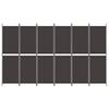 6 Piece Room Divider In Brown 300 X 180 Cm Fabric