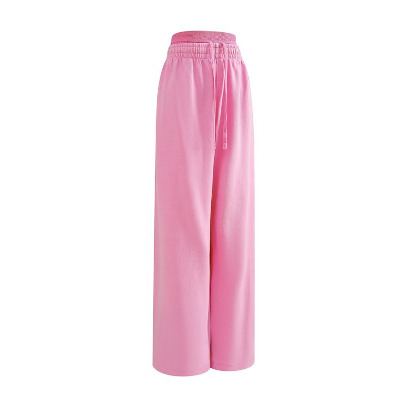 

Women clothes | 2025 Autumn European and American Fashion Brand Retro Style Distressed Slimming Double Waist Casual Pants Straight Trousers for Women Washed Rose Powder XL