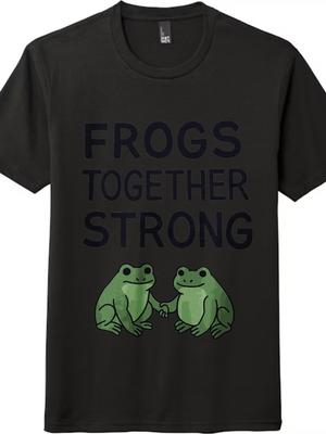 Frogs Together Strong Retro Tee Classic Cotton Wear Unisex Casual Trendy T-shirt