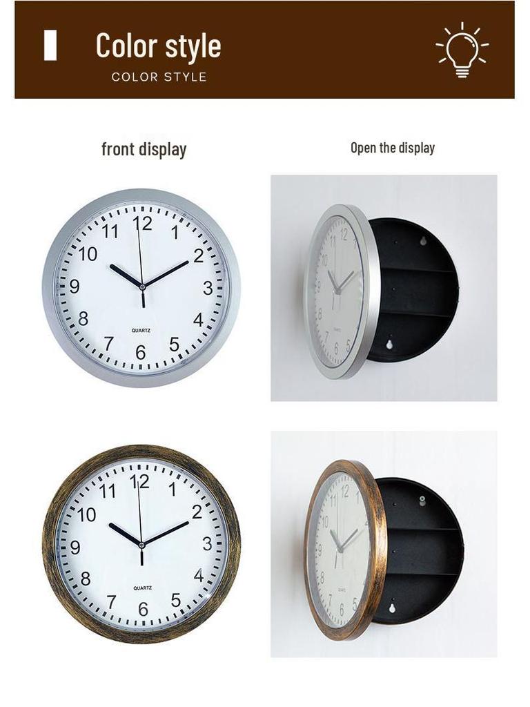 Creative Retro Wall Clock with Hidden Jewelry Storage – Decorative Bestseller for Living Rooms
