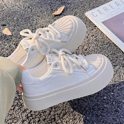 Summer and Autumn New Campus Wear-resistant Niche Design Shell Head Thick-soled Muffin Sports Versatile Casual Shoes