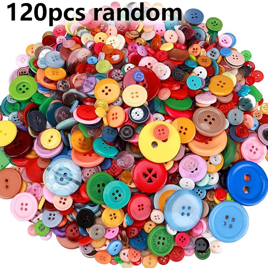 60/120/240pcs Color Round Resin Button 0.7-2.5cm Assorted Sizes for DIY Crafts Sewing & Knitting Projects Household Sewing JXB