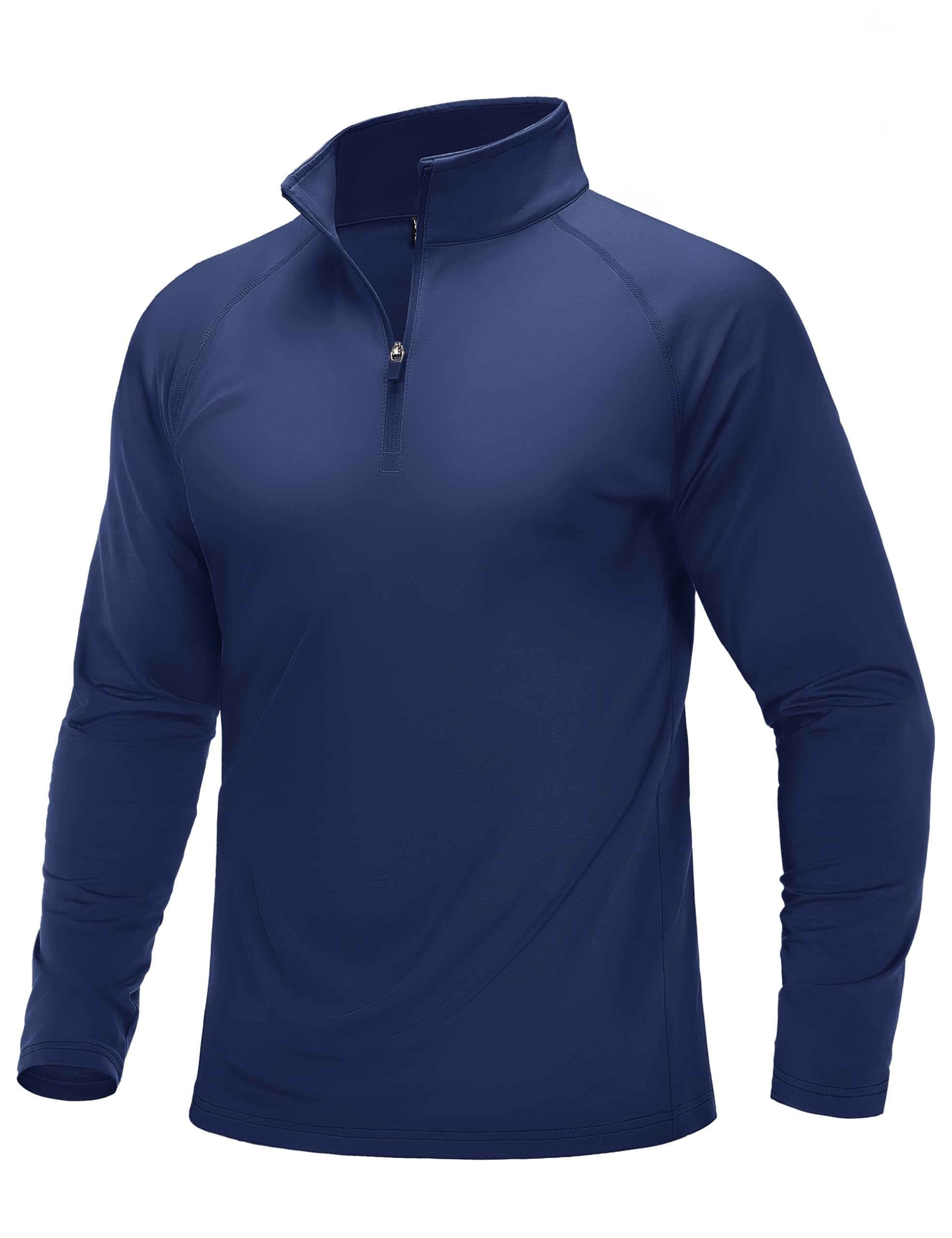 

MAGCOMSEN Long Sleeve Zip Winter Size L Men s T-Shirt, Autumn/Winter Wear, 1/4 Stretch, Warm, Wear, Innerwear, Black,