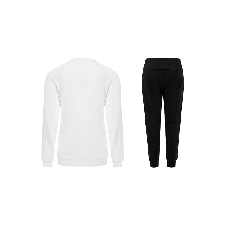 Li-Ning Rundhals Slim Fit Vielseitiger Pullover Sweatshirt Und Karottenhose Lässiges Set Damen Sweatshirt, Hose Weiß Schwarz AWDSD44-2+AKLTC39-1