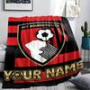 1PC Custom Name Afc Bournemouth Patterned Flannel Blanket Suitable For All Seasons for Home Decor Warmth and Comfort Gifts Holiday Present