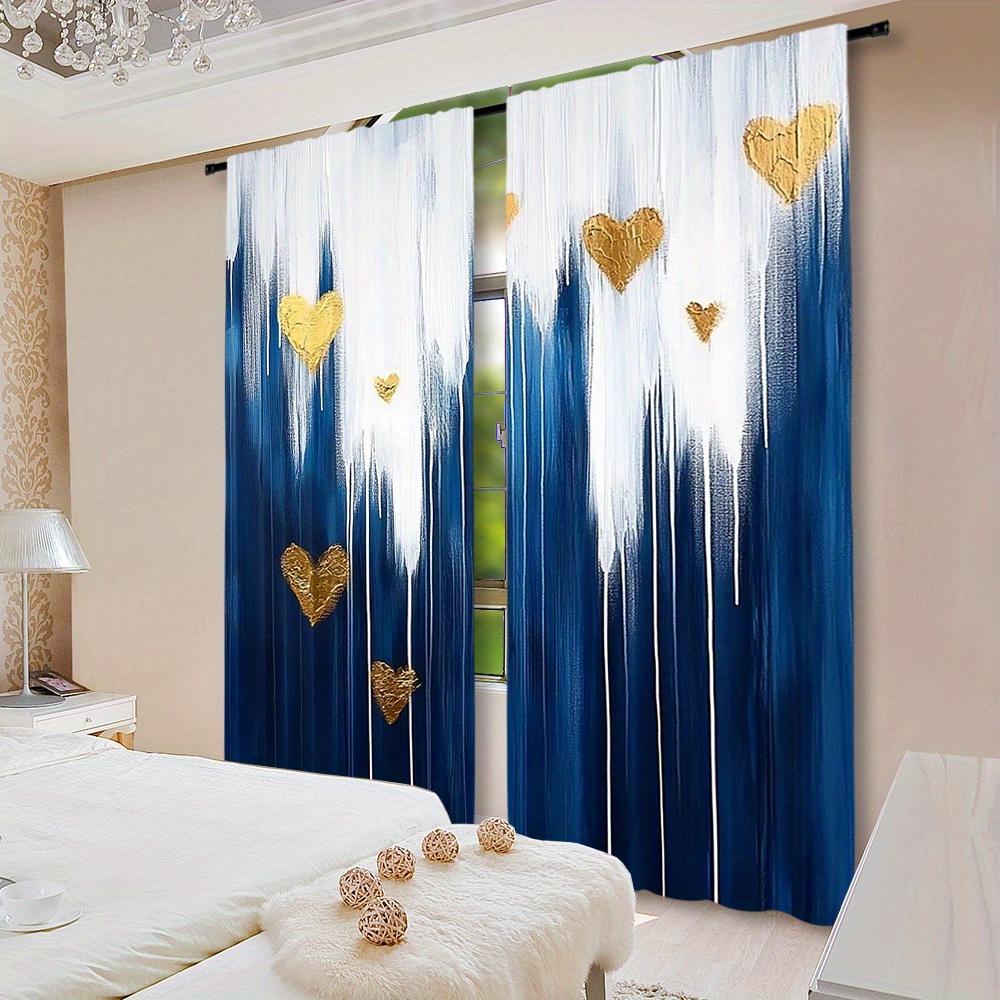 2pcs Set Abstract Modern Art Curtains - Rod Pocket Design for Easy Hanging, Perfect for Bedroom, Living Room & Home Decor