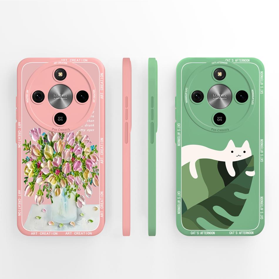 For Honor Magic 8 Lite Case Simple Butterfly Phone Cover Soft Liquid Silicone Shockproof Back Covers For Magic8 Lite 5G Bumper