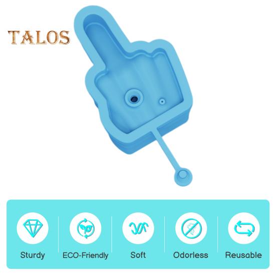 Silicone Ice Tray Middle Finger Thumb Ice Cube Mold BPA-Free Easy-Release Leak-Proof Dishwasher Safe Ice Maker for Whiskey Cocktails Coffee Drinks