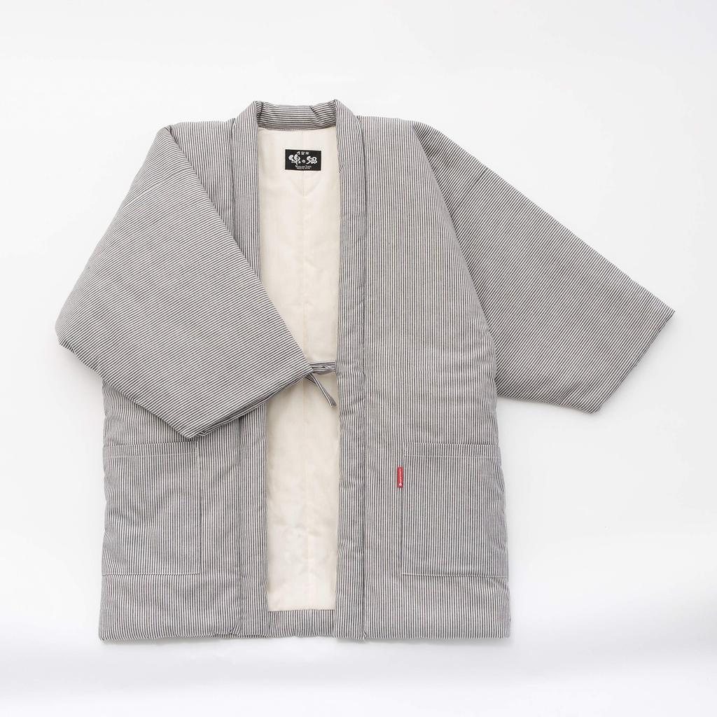 Watano Sato Padded Hanten for Twill Hickory Pattern (Cotton Village) (Japanese jacket) Men, Weave,