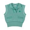 Onoff Women S Knit veSt Pattern Of2002lb Green