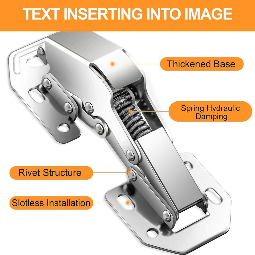 Cabinet Hinges,90 Degree Soft Close Surface Mount Spring Frameless Concealed Cabinet Door Hinges for Cupboard,Easy Install