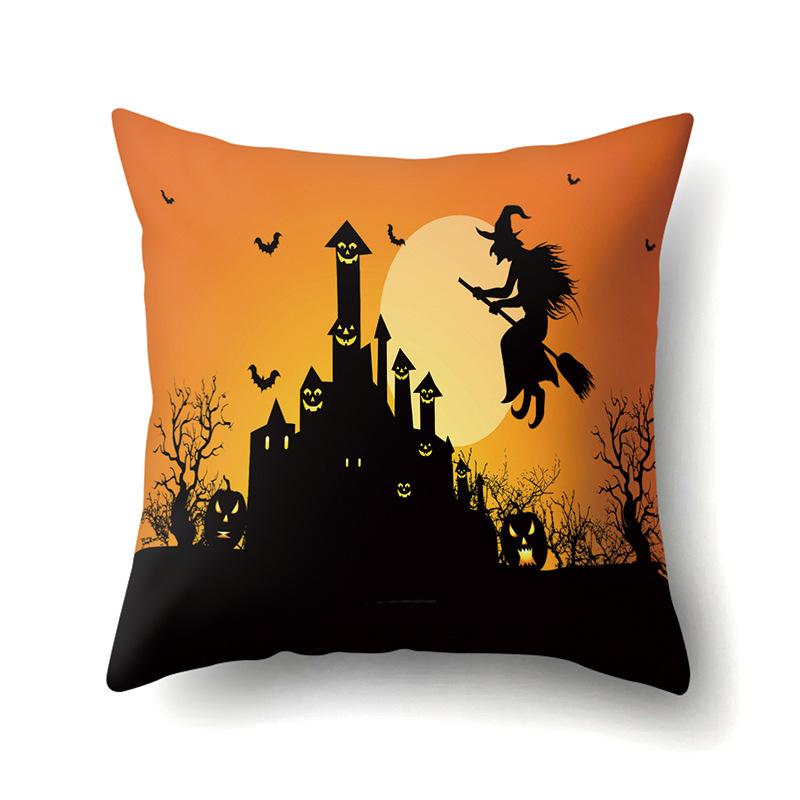 Halloween Pillowcase Car Waist Pillow Pumpkin Sofa Cushion Cover Office Home Living Room Pillowcase