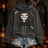 Women's Halloween Gothic Print Hooded Pullover Long Sleeve Sweatshirt