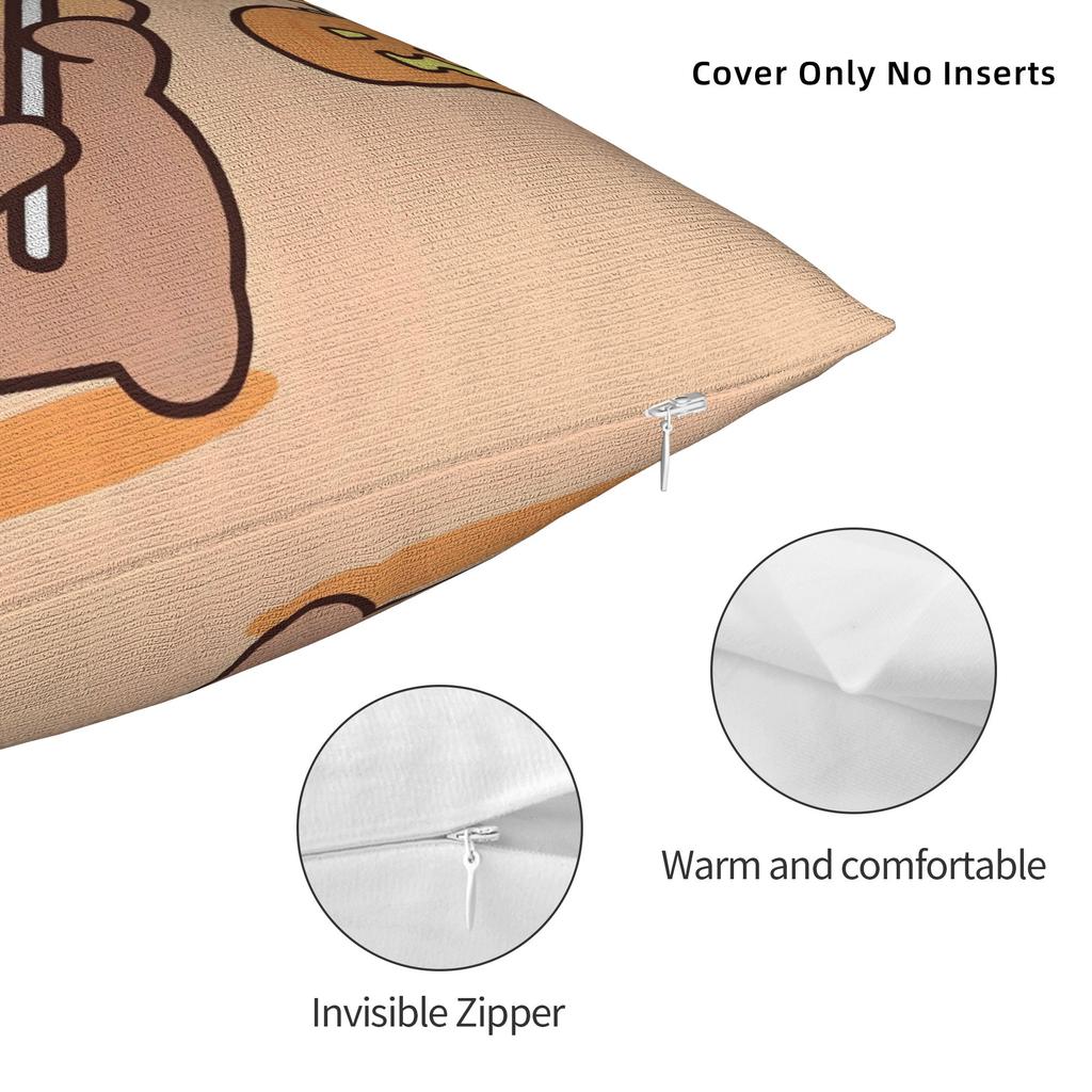 Bubu Dudu Halloween Pillow Cover  Novelty Pillow Case For Couch Sofa Bedroom Soft Cushion Cover Gift Idea