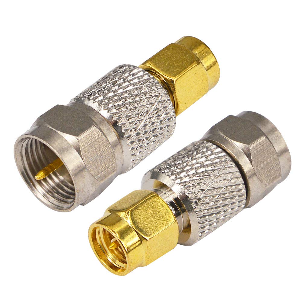 Leeyovk SMA F-Typ-Konvertierungsstecker SMA-Stecker F-Typ-Stecker Antennenkonvertierungsadapter SMA F-Typ-Terminal-Antennenkonvertierungsstecker Passend für TV