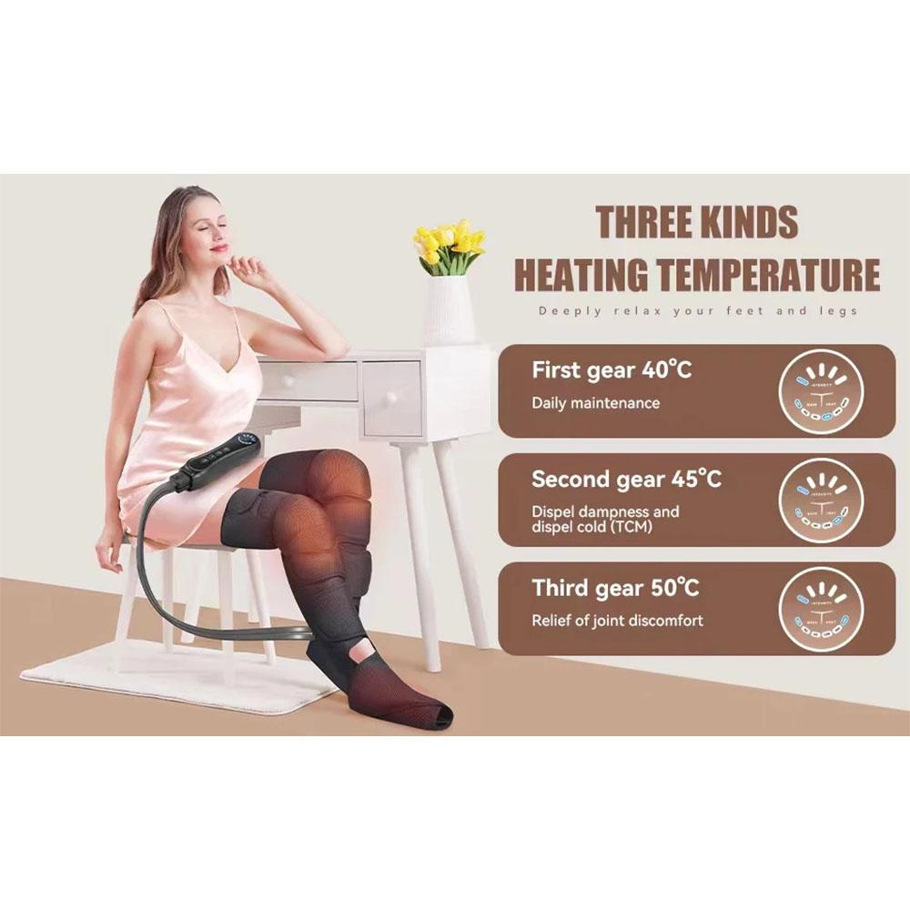 Air Compression Leg Massager Foot Calf Machine Blood Circulation Relaxation Instrument Long Airbag Vibration Heating Knee Tool