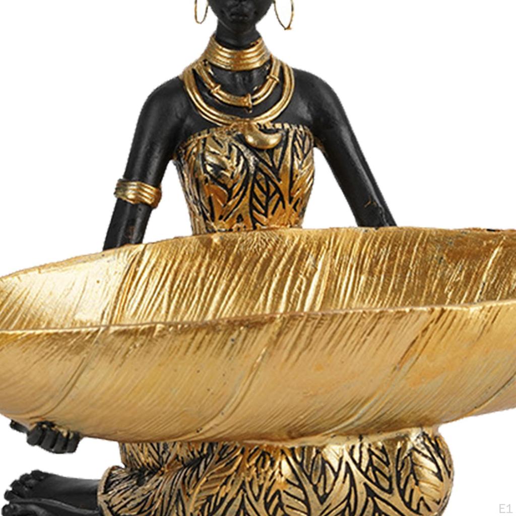 Africká socha sochařství dívka s podnosem ženy postava Lady figurka pokoj kancelář
