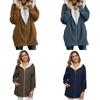 Gezellige Dames Warm Teddybeer Pluizige Jas met Capuchon Kunstbont Fleece Jas Bovenkleding Voor Ultiem Comfort