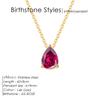 eManco Hot Sale Shiny Crystal Necklace Stainless Steel Teardrop Zirconia Pendant Women's Birthstone Collarbone Chain Wholesale