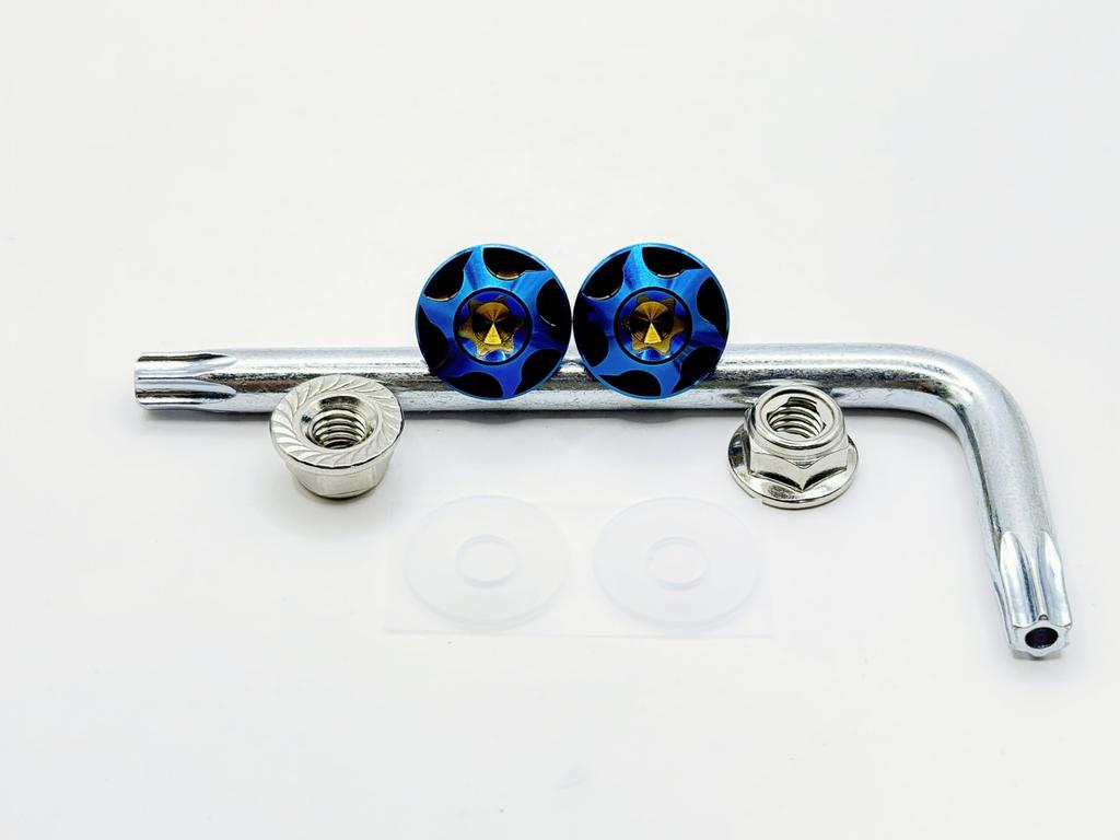 Kuroobaa Titanium Motorcycle License Plate Bolt Anti-Theft Screw with Hex
