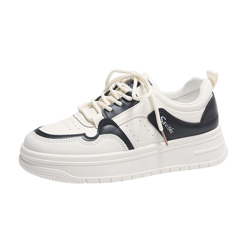 Platform Sneakers Shoes for Women Cute Sweet Solid Colour Womens Sports Shoes Casual Versatile Female Small White Leather