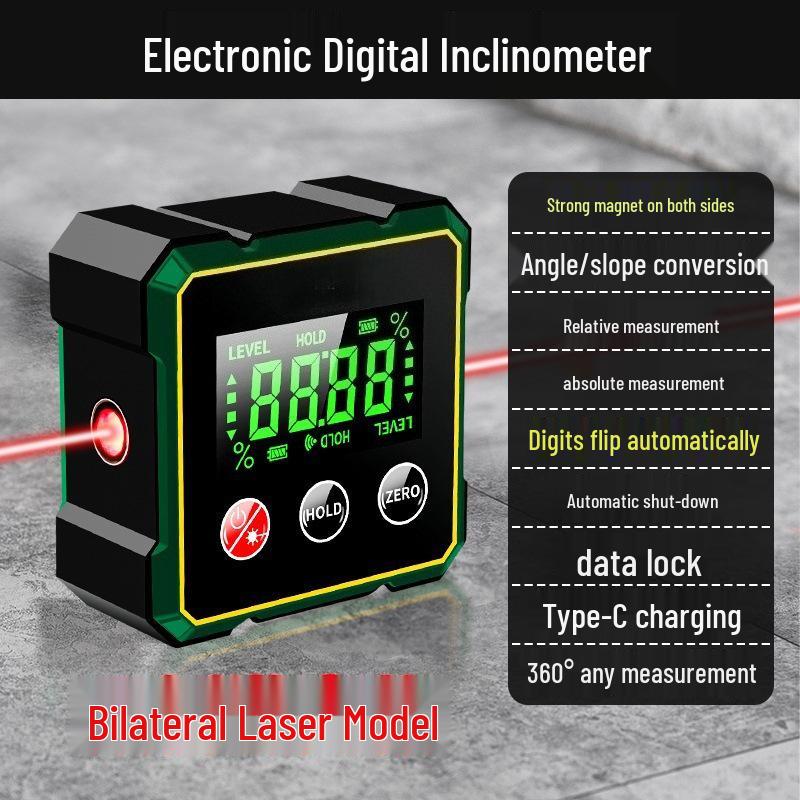Magnetic Mini Protractor Laser Digital Inclinometer