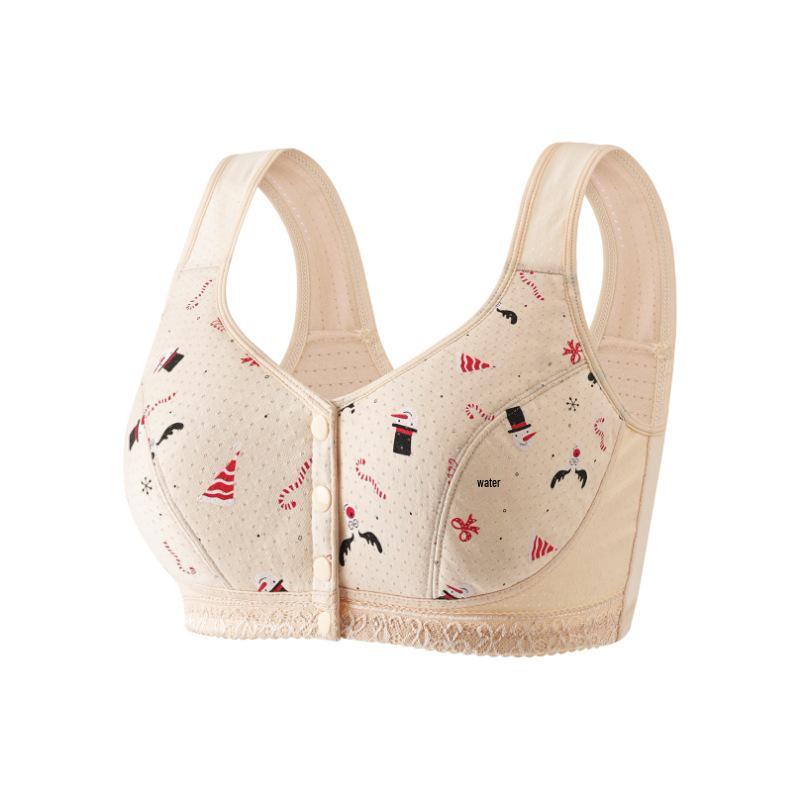 

Новый бесшовный комфортный бюстгальтер с рождественским принтом для женщин - Без косточек, европейский и американский стиль M