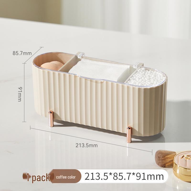 Elegant Transparent Cotton Pad & Swab Storage Box with Lid - Dustproof Makeup Organizer