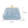 Trendy Sequined Clip Bag Women Portable Travel Makeup Bag Lipstick Corduroy Pu Storage Bag Gold-plated Metal Clip Design Wallet