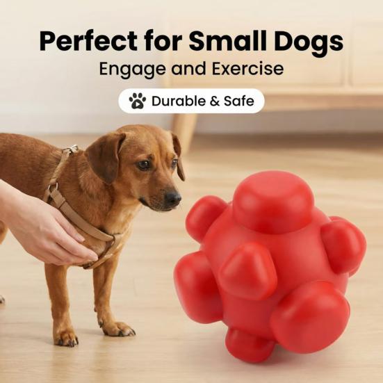 Squeaky Dog Ball Puppy Teething Toy Dog Chew Toy Ball with Convex Surface Interactive Toy for Dogs Outdoor Training Teeth Cleaning