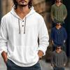 Men's Casual Hooded Sweatshirt with Button Front and Large Pockets, Available In White, Army Green, Navy Blue, and Grey