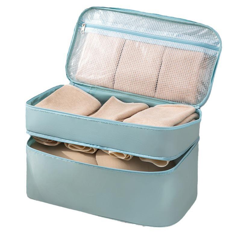 Portable Multifunctional Travel Underwear Organizer - Separate Compartments for Bras and Underpants