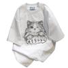 Cotton Niche Design Cat Print Summer Short-sleeved T-shirt Women's Loose Round Neck Trendy Couple American Top
