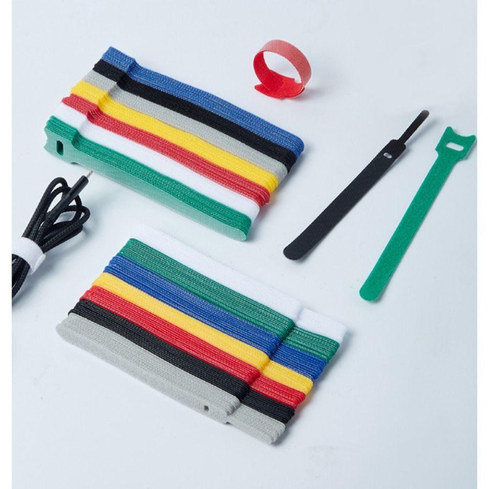 50pcs Releasable Winder 50pcs Hoop Tape Reusable Cable Organizer  Wire Management