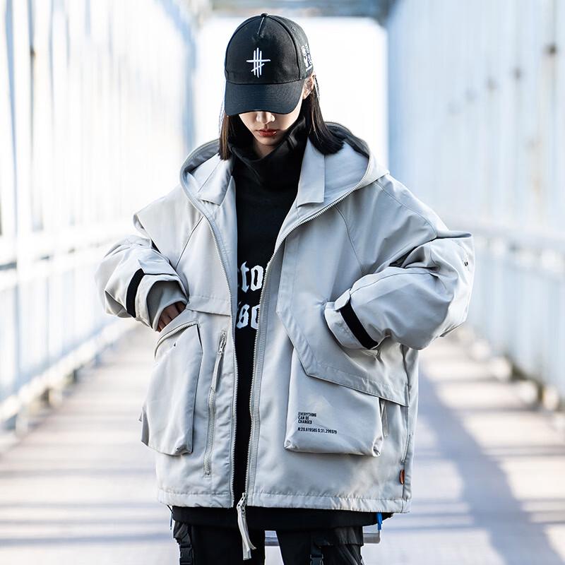 Унисекс куртка AOGZ в американском уличном стиле Techwear L бежевый