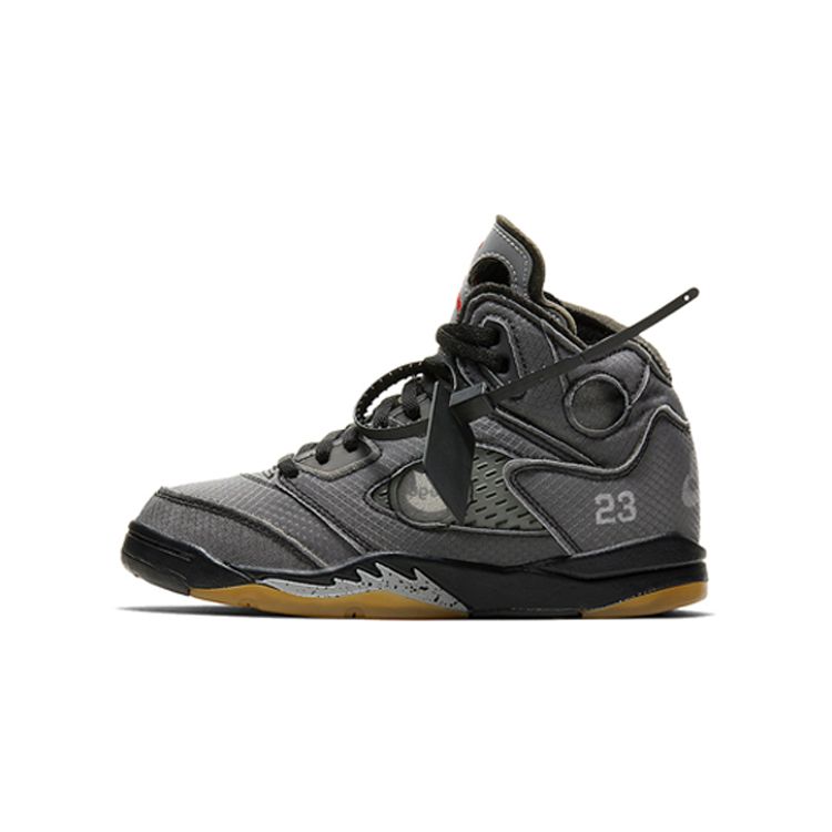 

Off-White x Air Jordan 5 Retro SP PS Муслиновые детские кроссовки Black Fire-Red CV4827-001