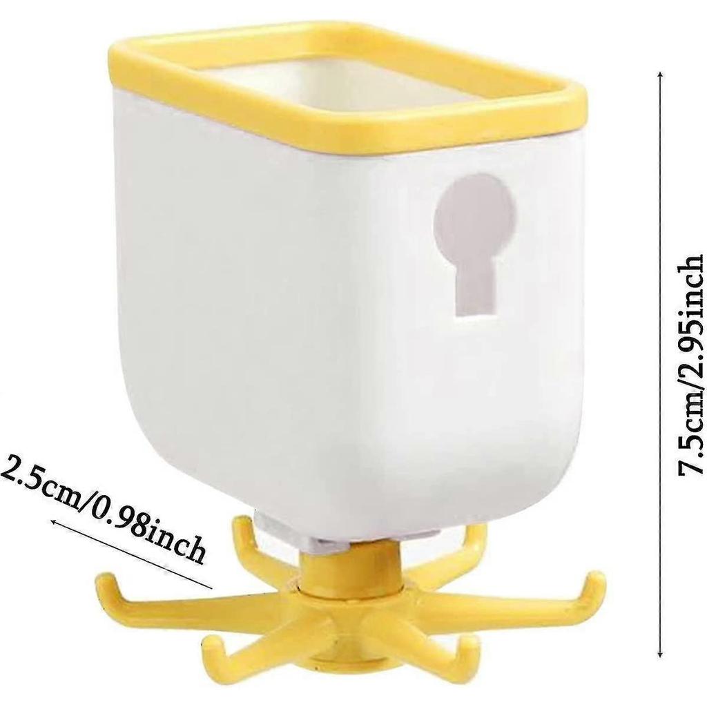 2 Pieces Storage Swivel Rack Wall Mounted Cutlery Rack Dry Drain Basket 6 Jaws 360 Swivel Hook