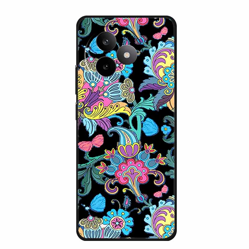 Black Silicone Case For Redmi K80 Ultra Case Cartoon Cat Soft Back Cover For Xiaomi Poco M6 4G Poco F6 5G Redmi 13 Phone Case