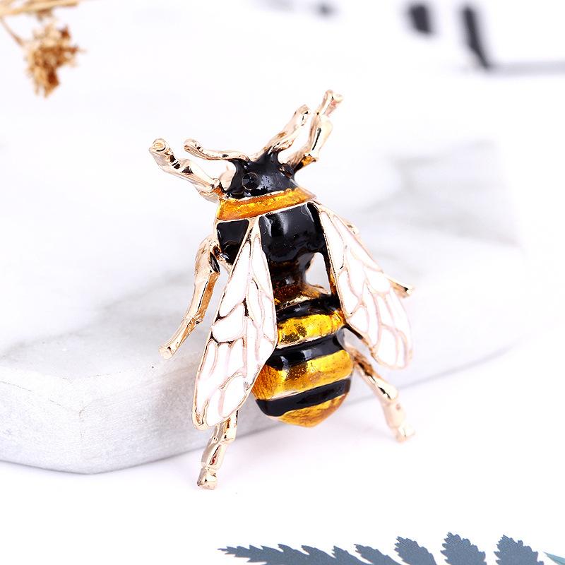 Vintage Bee Insect Brooches Colorful Enamel Rhinestone Animal Brooch Pin For Women Men  Statement Jewelry Accessories